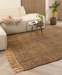 Jute rug - Chunky brown/natural - sfeer