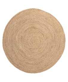 Round jute rug​ - Braided natural/multi - overzicht, thumbnail