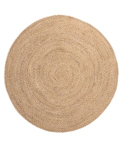 Round jute rug​ - Braided natural/multi - overzicht, thumbnail
