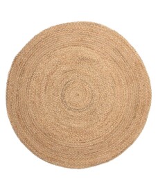 Round jute rug​ - Braided natural - overzicht, thumbnail