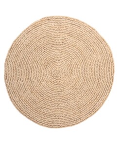 Round jute rug​ - Braided white/natural - overzicht, thumbnail