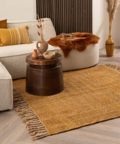 Square jute rug - Chunky gold/natural - sfeer