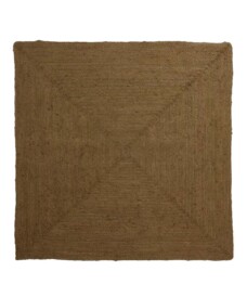 Square jute rug - Pure olive green - overzicht, thumbnail