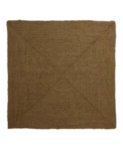 Square jute rug - Pure olive green - overzicht