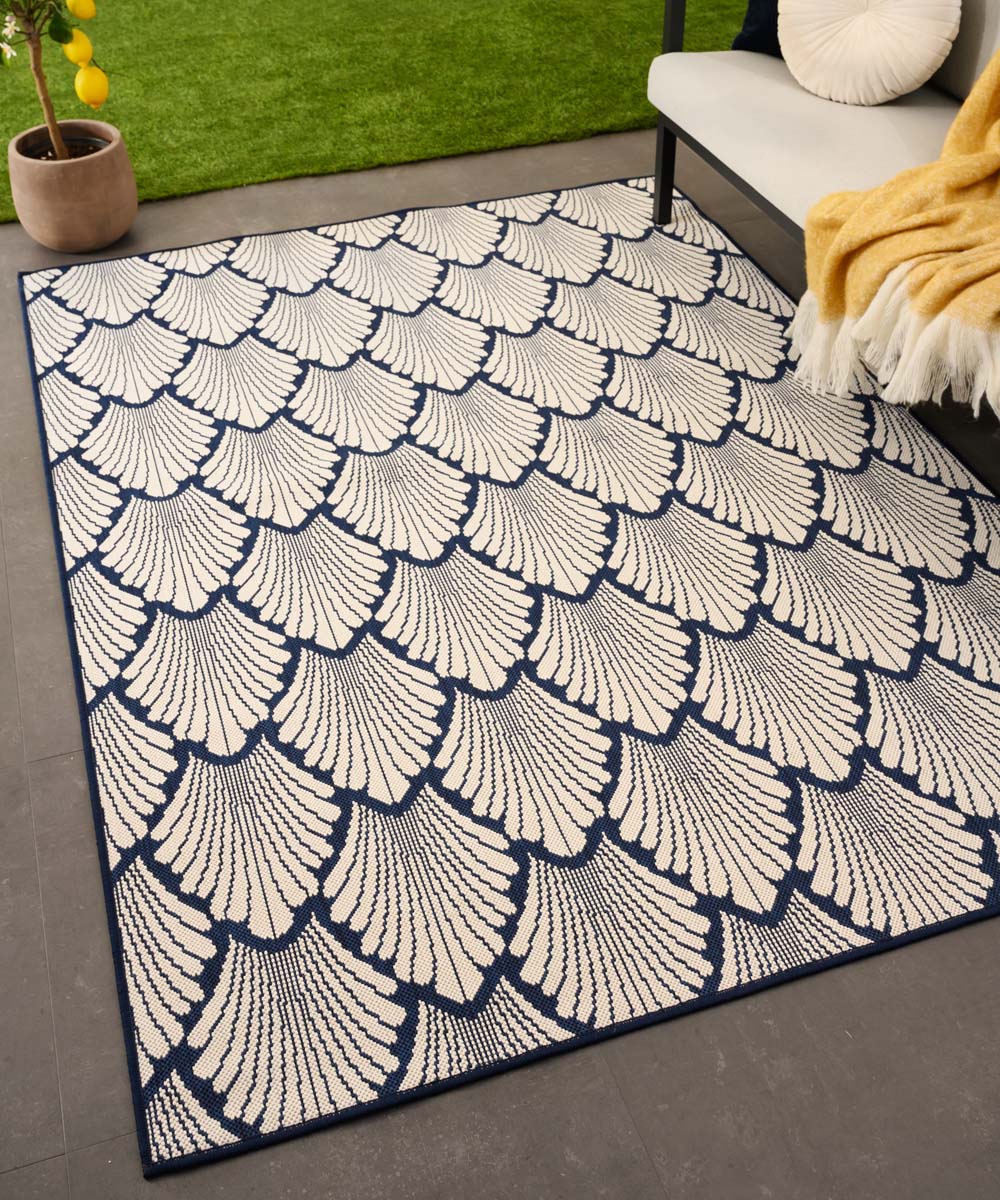 Modern outdoor rug - Flip Scale dark blue Modern outdoor rug - Flip Scale dark blue