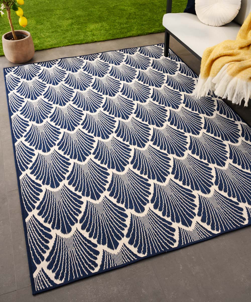 Modern outdoor rug - Flip Scale dark blue Modern outdoor rug - Flip Scale dark blue