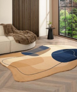 Organic shaped rug - Ease Stone blue