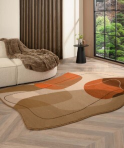 Organic shaped rug - Ease Stone terra