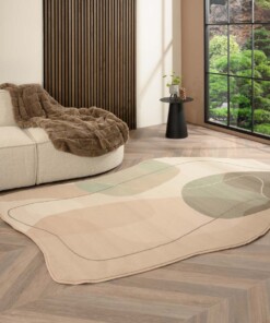 Organic shaped rug - Ease Stone soft green