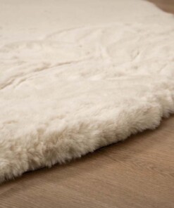 Fluffy rug organic - Comfy Plus cream - close up, thumbnail