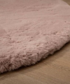 Fluffy rug organic - Comfy Plus pink - close up, thumbnail