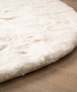 Fluffy rug organic - Comfy Plus white - close up, thumbnail