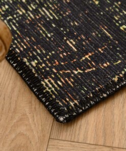Patchwork rug - Fade No.1 olive green - close up, thumbnail
