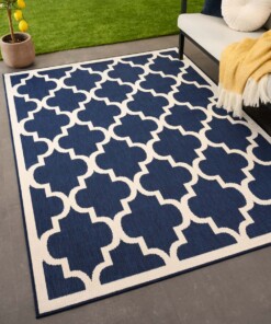 Retro outdoor rug​ - Flip Lucky dark blue