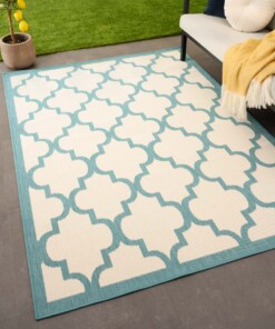Retro outdoor rug​ - Flip Lucky turquoise