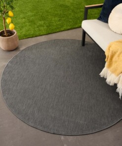 Plain outdoor rug round - Flip grey