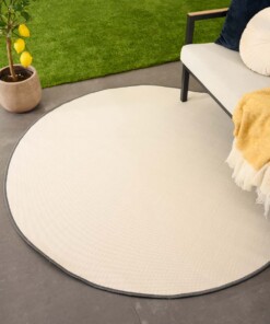 Plain outdoor rug round - Flip grey