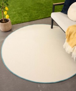 Plain outdoor rug round - Flip turquoise