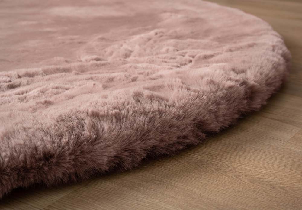 Round fluffy rug - Comfy Deluxe pink - close up Round fluffy rug - Comfy Deluxe pink - close up