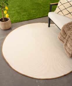 Plain outdoor rug round - Flip light brown