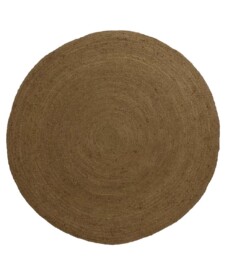 Round jute rug​ - Pure olive green - overzicht, thumbnail