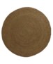 Round jute rug​ - Pure olive green - overzicht, thumbnail