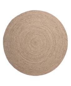 Round cotton rug - Joy beige/white - overzicht, thumbnail