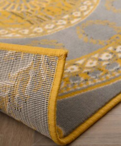 Patchwork rug - Ease Agatha mustard yellow