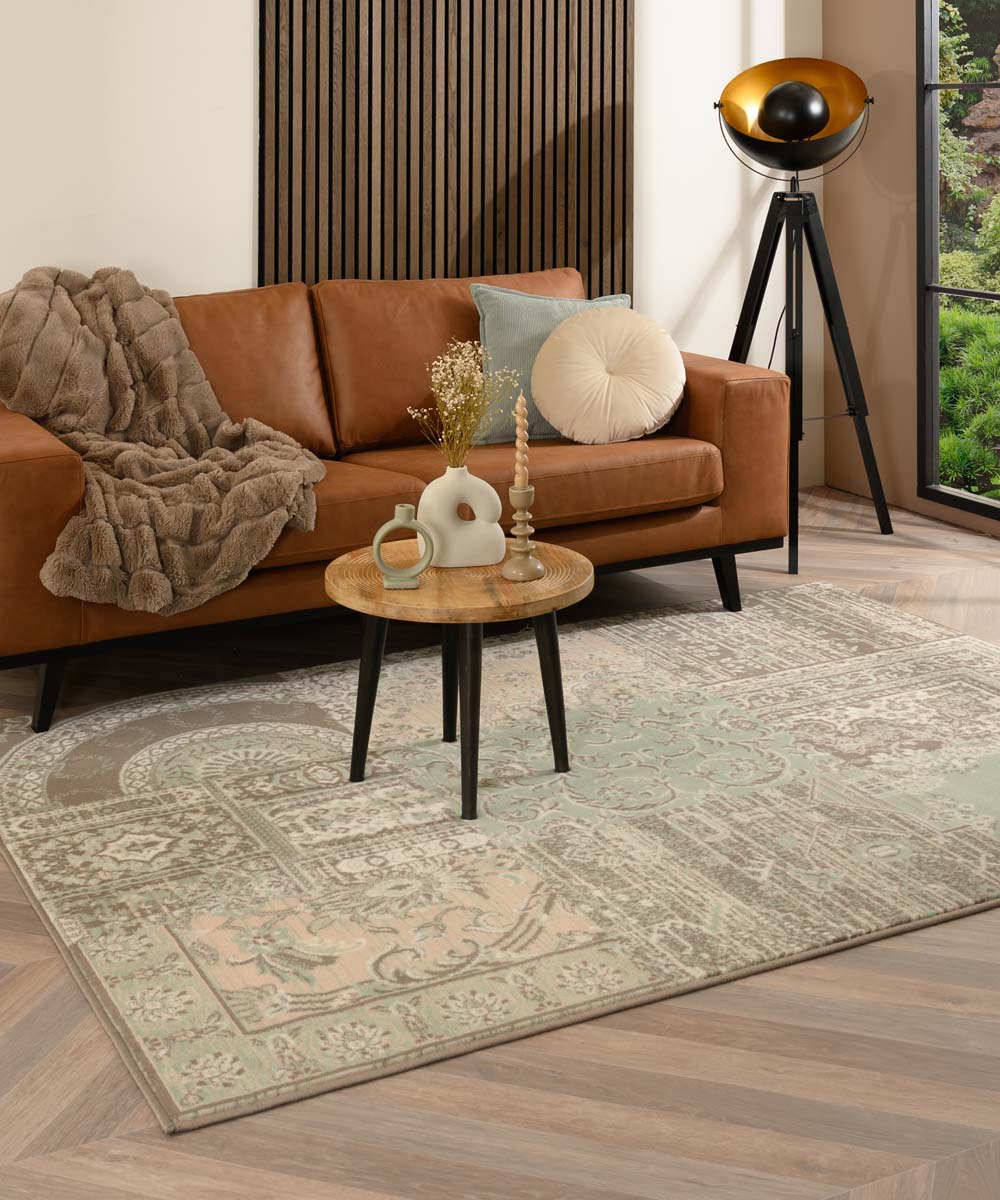 Patchwork rug - Ease Agatha soft green Patchwork rug - Ease Agatha soft green