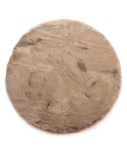 Round fluffy rug - Comfy Deluxe taupe - overzicht