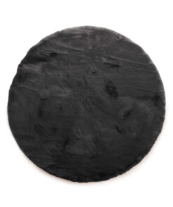 Round fluffy rug - Comfy Deluxe dark grey - overzicht