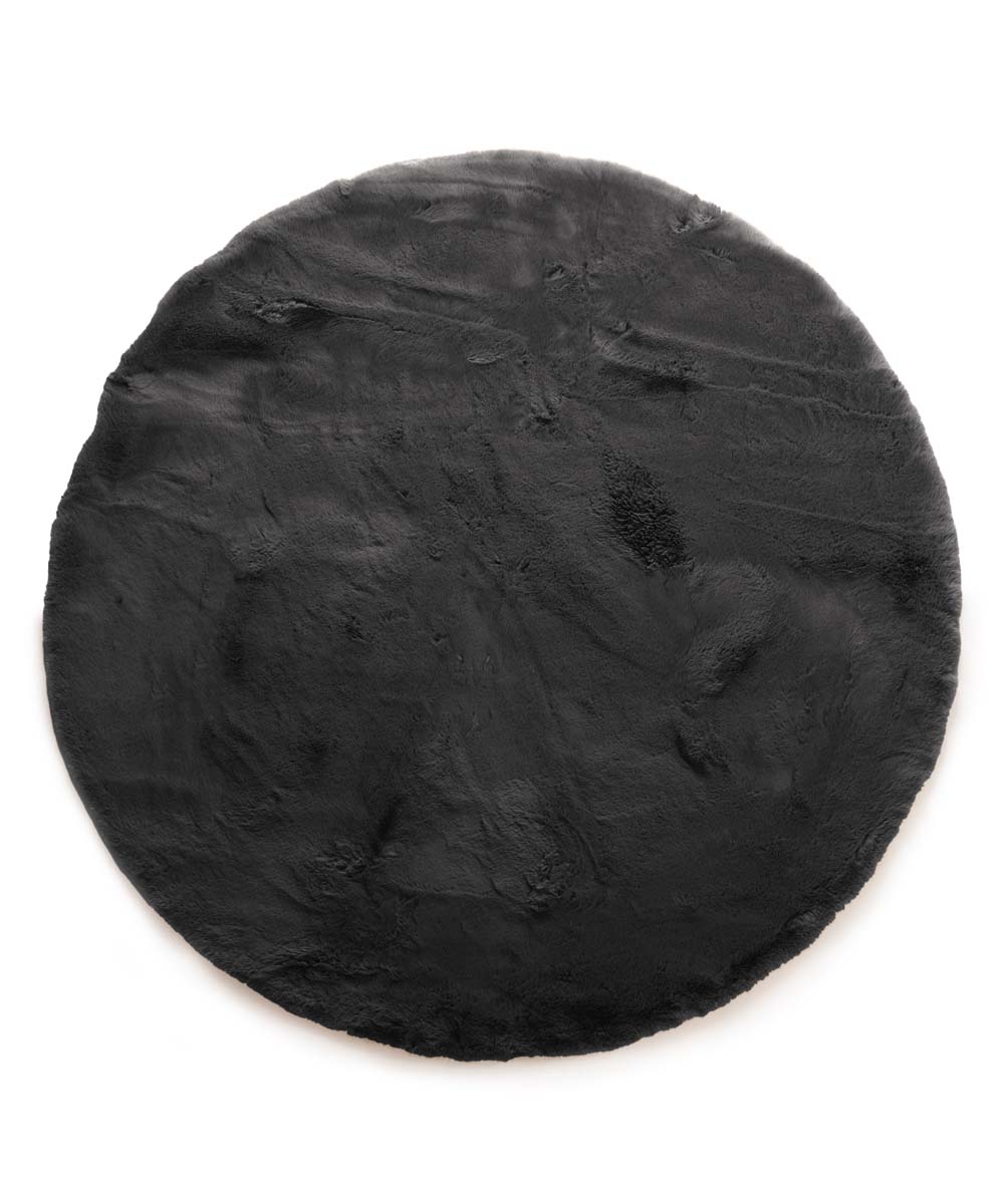 Round fluffy rug - Comfy Deluxe dark grey - overzicht Round fluffy rug - Comfy Deluxe dark grey - overzicht