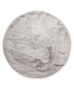 Round fluffy rug - Comfy Deluxe light grey - overzicht