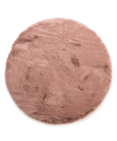 Round fluffy rug - Comfy Deluxe pink - overzicht, thumbnail
