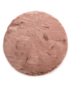 Round fluffy rug - Comfy Deluxe pink - overzicht