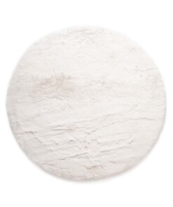 Round fluffy rug - Comfy Deluxe white - overzicht