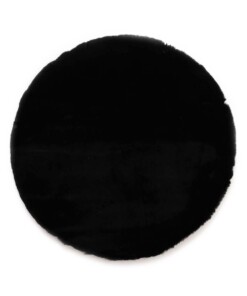 Round fluffy rug - Comfy Deluxe black - overzicht