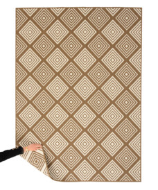 Outdoor rug diamond - Flip Gem light brown - overzicht, thumbnail