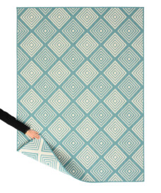 Outdoor rug diamond - Flip Gem turquoise - overzicht, thumbnail