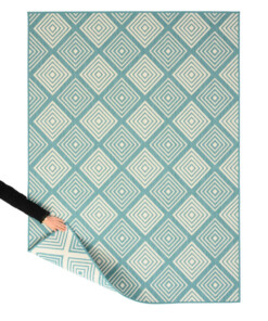 Outdoor rug diamond - Flip Gem turquoise - overzicht