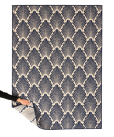Modern outdoor rug​ - Flip Scale dark blue - overzicht, thumbnail