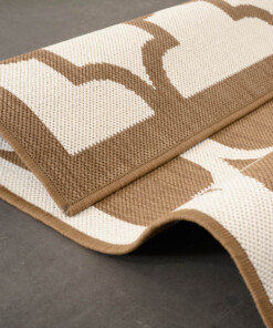 Retro outdoor rug​ - Flip Lucky light brown - close up, thumbnail