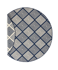 Round outdoor rug diamond - Flip Gem dark blue - overzicht, thumbnail