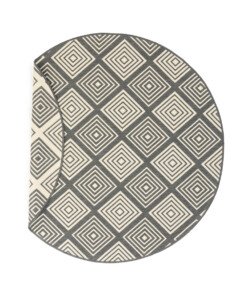 Round outdoor rug diamond - Flip Gem grey - overzicht