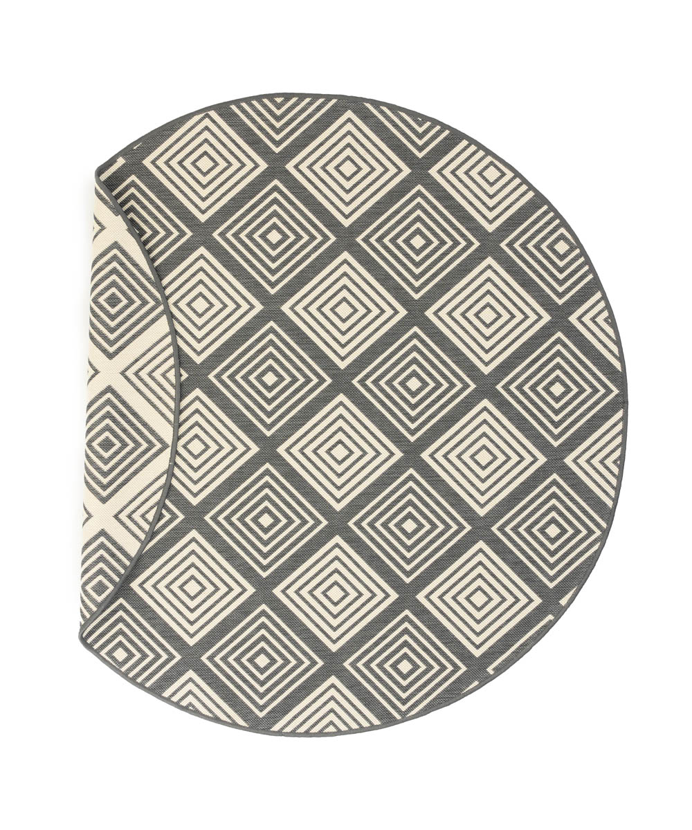 Round outdoor rug diamond - Flip Gem grey - overzicht Round outdoor rug diamond - Flip Gem grey - overzicht