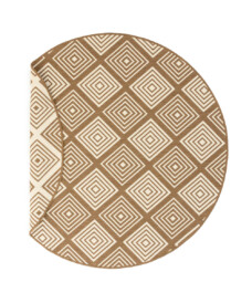 Round outdoor rug diamond - Flip Gem light brown - overzicht, thumbnail