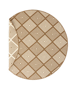 Round outdoor rug diamond - Flip Gem light brown - overzicht