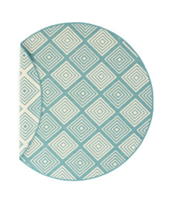 Round outdoor rug diamond - Flip Gem turquoise - overzicht