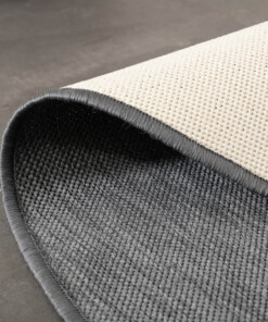 Plain outdoor rug round - Flip grey - close up, thumbnail