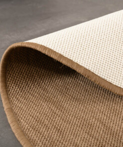Plain outdoor rug round - Flip light brown - close up, thumbnail